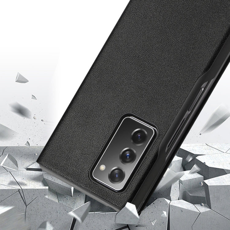 Per Samsung Galaxy Z Fold2 5G Custodia in pelle a vibrazione orizzontale con trama in pelle bovina serie esclusiva