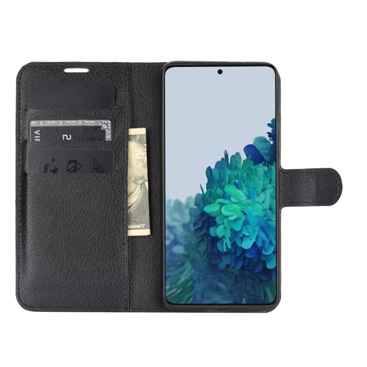 Litchi Texture Custodia protettiva a vibrazione orizzontale con supporto, slot per schede e portafoglio, For Galaxy S21+ 5G