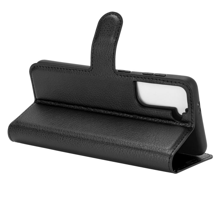 Litchi Texture Custodia protettiva a vibrazione orizzontale con supporto, slot per schede e portafoglio, For Galaxy S21+ 5G