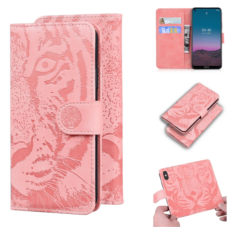Custodia portafoglio in pelle con motivo tigre per smartphone