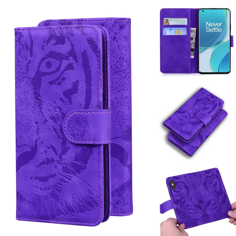 Custodia portafoglio in pelle con motivo tigre per smartphone
