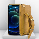 Custodia TPU effetto pelle coccodrillo con cinturino per iPhone