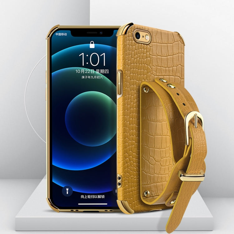 Custodia TPU effetto pelle coccodrillo con cinturino per iPhone
