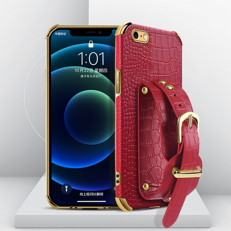 Custodia TPU effetto pelle coccodrillo con cinturino per iPhone