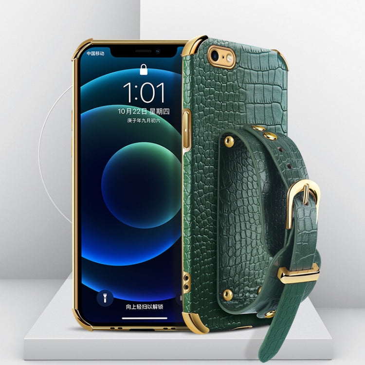 Custodia TPU effetto pelle coccodrillo con cinturino per iPhone
