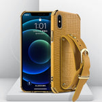 Custodia TPU effetto pelle coccodrillo con cinturino per iPhone