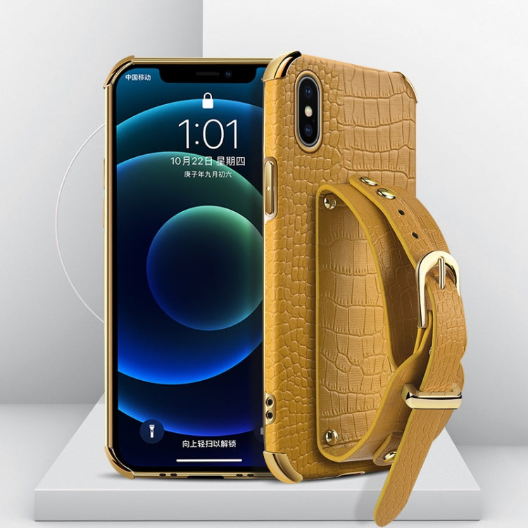 Custodia TPU effetto pelle coccodrillo con cinturino per iPhone