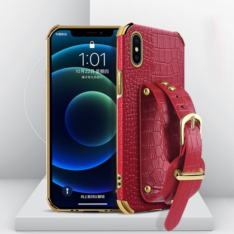 Custodia TPU effetto pelle coccodrillo con cinturino per iPhone
