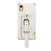 Custodia in pelle con motivo coccodrillo in TPU elettrolitico con cinturino da polso, For iPhone XR, For iPhone XS Max, For iPhone 11, For iPhone 11 Pro