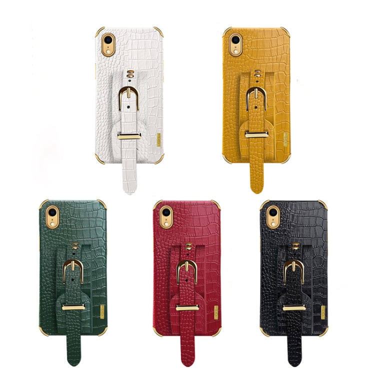 Custodia TPU effetto pelle coccodrillo con cinturino per iPhone X