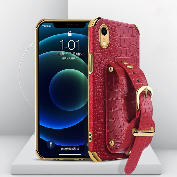 Custodia TPU effetto pelle coccodrillo con cinturino per iPhone X