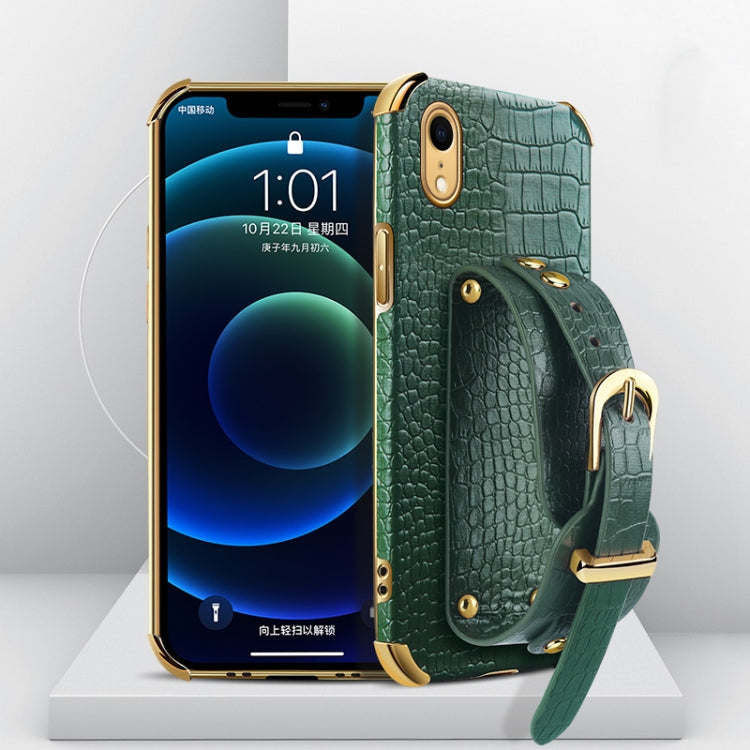 Custodia TPU effetto pelle coccodrillo con cinturino per iPhone X