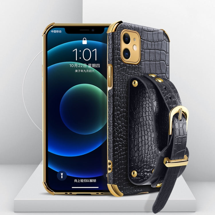 Custodia TPU effetto pelle coccodrillo con cinturino per iPhone X