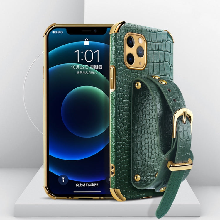 Custodia TPU effetto pelle coccodrillo con cinturino per iPhone X
