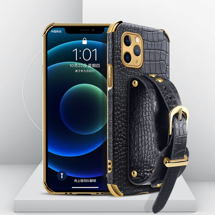 Custodia TPU effetto pelle coccodrillo con cinturino per iPhone X