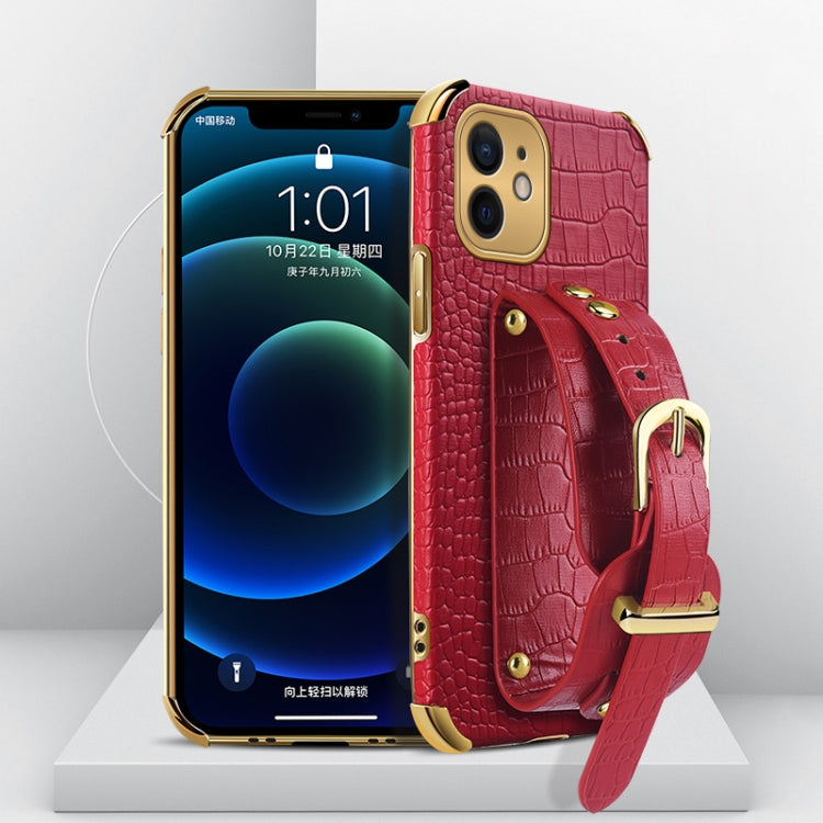Custodia TPU effetto pelle coccodrillo con cinturino per iPhone 1