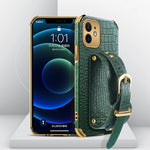 Custodia TPU effetto pelle coccodrillo con cinturino per iPhone 1