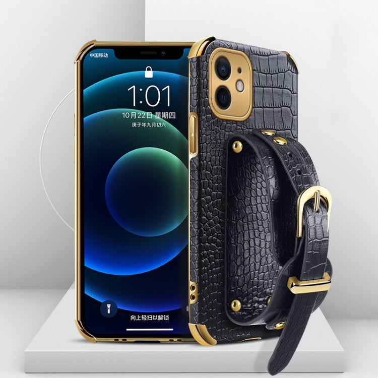 Custodia TPU effetto pelle coccodrillo con cinturino per iPhone 1