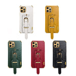 Custodia TPU effetto pelle coccodrillo con cinturino per iPhone 1