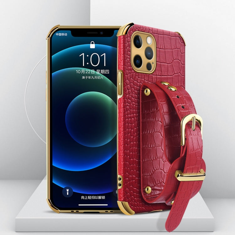 Custodia TPU effetto pelle coccodrillo con cinturino per iPhone 1