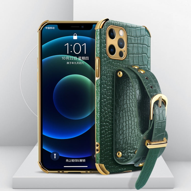 Custodia TPU effetto pelle coccodrillo con cinturino per iPhone 1