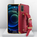 Custodia TPU effetto pelle coccodrillo con cinturino per Samsung