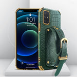 Custodia TPU effetto pelle coccodrillo con cinturino per Samsung