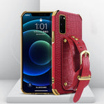 Custodia TPU effetto pelle coccodrillo con cinturino per Samsung