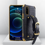 Custodia TPU effetto pelle coccodrillo con cinturino per Samsung