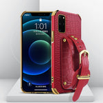 Custodia TPU effetto pelle coccodrillo con cinturino per Samsung