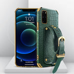 Custodia TPU effetto pelle coccodrillo con cinturino per Samsung
