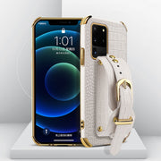 Custodia in pelle con motivo coccodrillo in TPU elettrolitico con cinturino da polso, For Samsung Galaxy S20 Ultra
