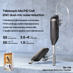 Remax RB-T38 Bluetooth 5.0 Wireless Metal Noise Reduction Auricolare Bluetooth
