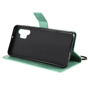 Custodia in pelle sintetica a vibrazione orizzontale con motivo ad albero e gatto con supporto e fessure per carte, portafoglio e cordino, For Samsung Galaxy A32 5G, For Samsung Galaxy A52 5G