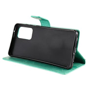 Custodia in pelle sintetica a vibrazione orizzontale con motivo ad albero e gatto con supporto e fessure per carte, portafoglio e cordino, For Samsung Galaxy A72 5G, For Samsung Galaxy S21+ 5G