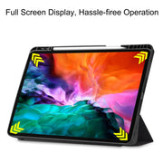 Disegno colorato Flip orizzontale TPU + Custodia in pelle PU con supporto a tre pieghe e funzione Sleep / Wake-up e slot per penna, For iPad Pro 12.9 2022 / 2021