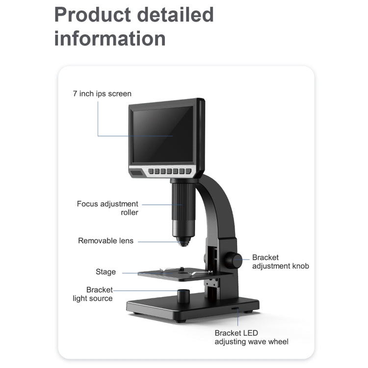 inskam315 7 inch IPS Screen HD Digital Microscope 2000X 12MP