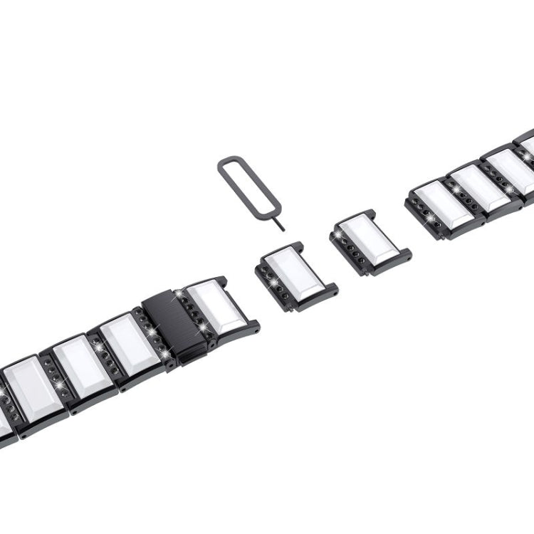 Cinturini di ricambio tempestati di diamanti in acciaio inossidabile, For Samsung Galaxy Watch 3 45mm, For Samsung Galaxy Watch Active2 44mm / Watch Active2 40mm / Watch Active, For Samsung Galaxy Watch 3 41mm