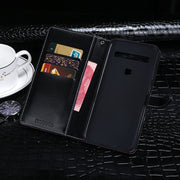 idewei Custodia in pelle a vibrazione orizzontale con struttura in coccodrillo con supporto e slot per carte e portafoglio, For TCL 10 5G, For vivo X60 Pro+