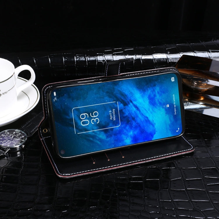 idewei Custodia in pelle a vibrazione orizzontale con struttura in coccodrillo con supporto e slot per carte e portafoglio, For TCL 10 5G, For vivo X60 Pro+