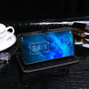 idewei Custodia in pelle a vibrazione orizzontale con struttura in coccodrillo con supporto e slot per carte e portafoglio, For TCL 10 5G, For vivo X60 Pro+