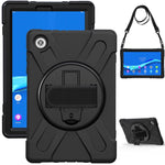 Custodia protettiva antiurto in silicone colorato + PC con supporto, cinturino per impugnatura e tracolla, For Lenovo Tab M10 HD 2nd Gen TB-X306X
