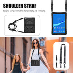 Custodia protettiva antiurto in silicone colorato + PC con supporto, cinturino per impugnatura e tracolla, For Lenovo Tab M10 HD 2nd Gen TB-X306X
