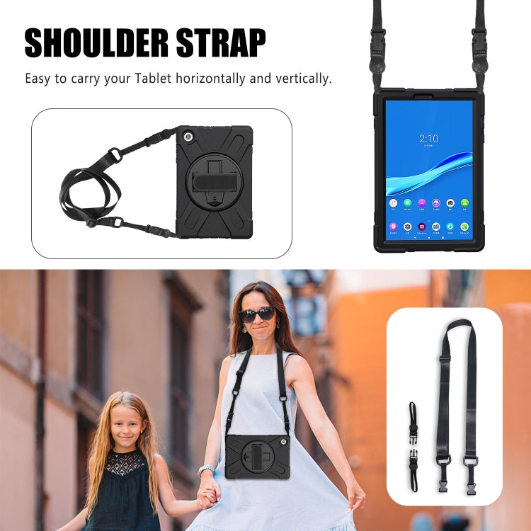 Custodia protettiva antiurto in silicone colorato + PC con supporto, cinturino per impugnatura e tracolla, For Lenovo Tab M10 HD 2nd Gen TB-X306X
