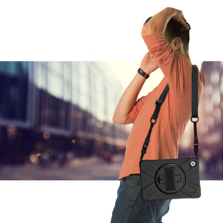 Custodia protettiva antiurto in silicone colorato + PC con supporto, cinturino per impugnatura e tracolla, For Lenovo Tab M10 HD 2nd Gen TB-X306X