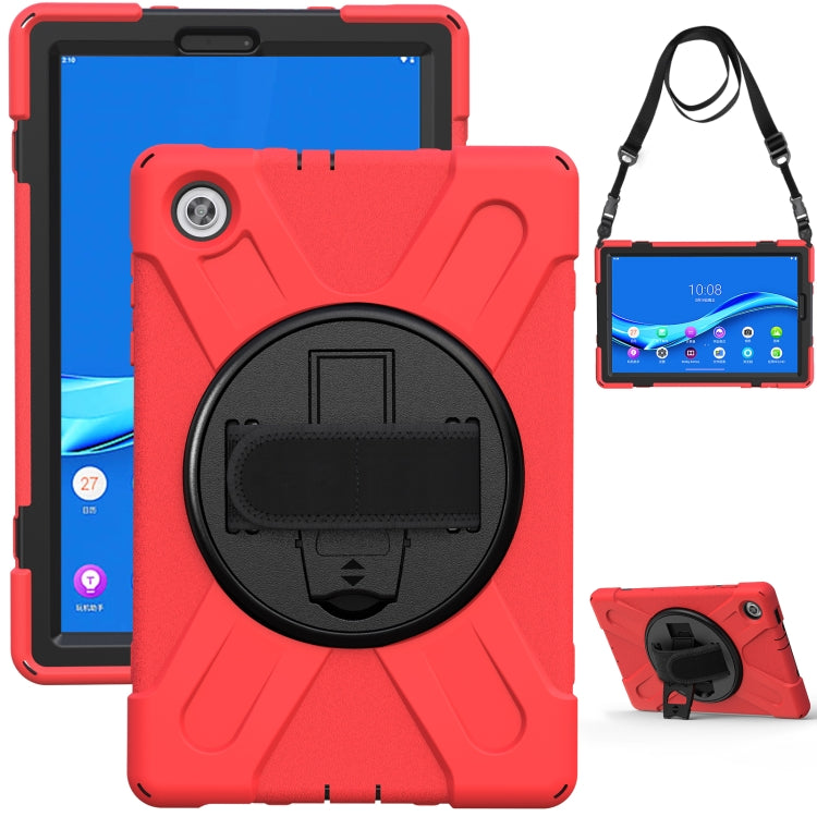 Custodia protettiva antiurto in silicone colorato + PC con supporto, cinturino per impugnatura e tracolla, For Lenovo Tab M10 HD 2nd Gen TB-X306X