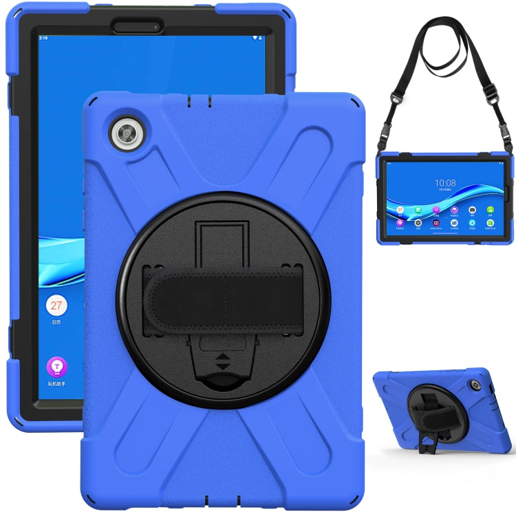 Custodia protettiva antiurto in silicone colorato + PC con supporto, cinturino per impugnatura e tracolla, For Lenovo Tab M10 HD 2nd Gen TB-X306X