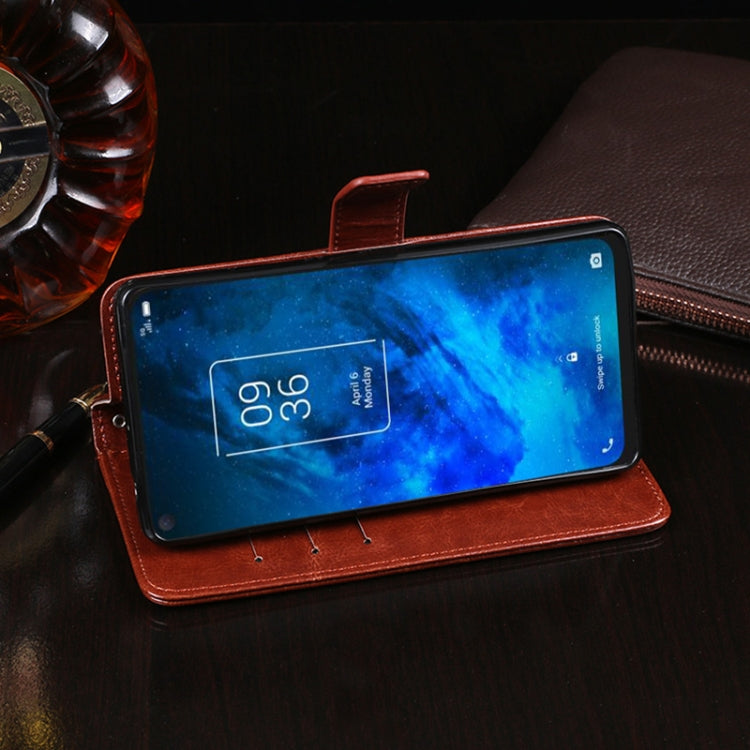 idewei Custodia in pelle a vibrazione orizzontale Crazy Horse Texture con supporto e slot per carte e portafoglio, For TCL 10 5G, For vivo X60 Pro+ 5G