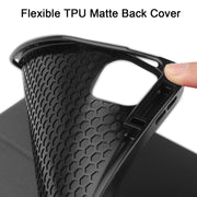 Custodia in pelle TPU + PU a nido d'ape a vibrazione orizzontale con supporto a tre pieghe e funzione Sleep / Wake-up e slot per penna, For iPad Pro 12.9 2022 / 2021