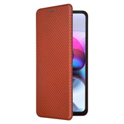 Struttura in fibra di carbonio Flip orizzontale magnetico Custodia in pelle TPU + PC + PU con slot per schede, For Motorola Edge S, For Nokia 7.3, For Nokia 6.3, For Samsung Galaxy A32 4G